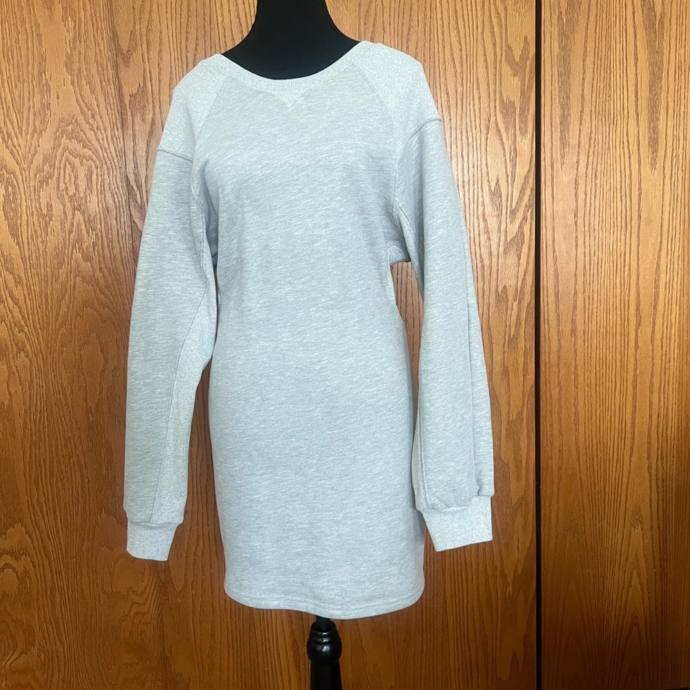 Grey French crew neck knit dress - Picture 2 of 6